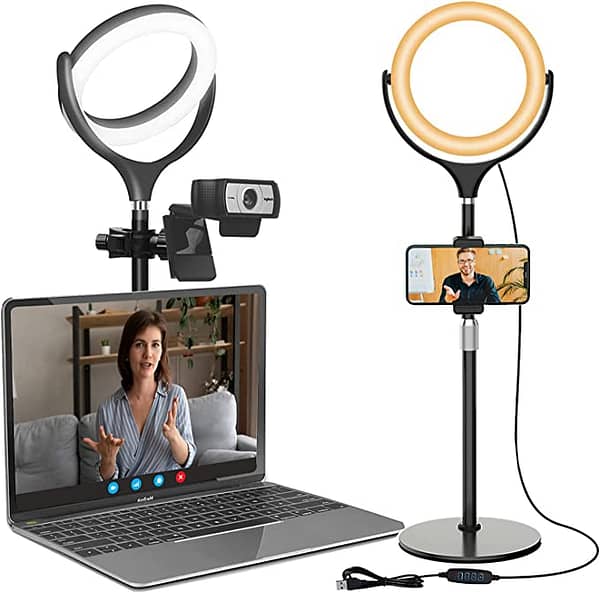 Ring Light with Stand Desktop Ring Light with Phone Holder